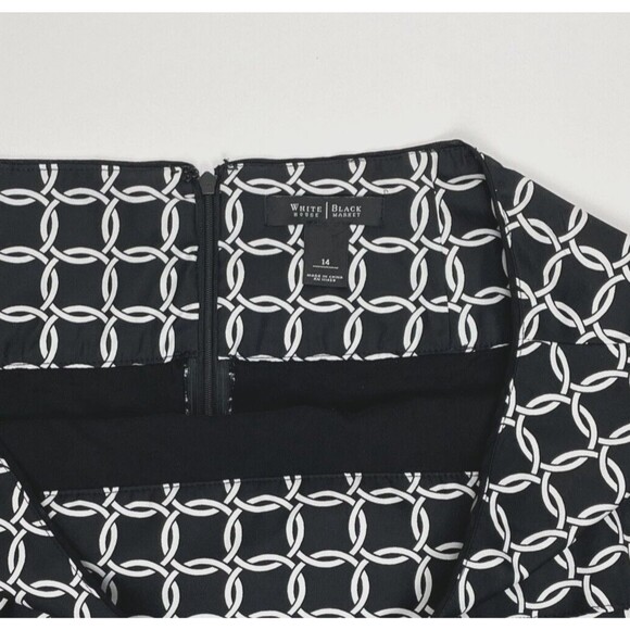 WHITE HOUSE BLACK MARKET Interlocking Ring 3-Tiered Swing Skirt Women’s Size 14 - Picture 4 of 6